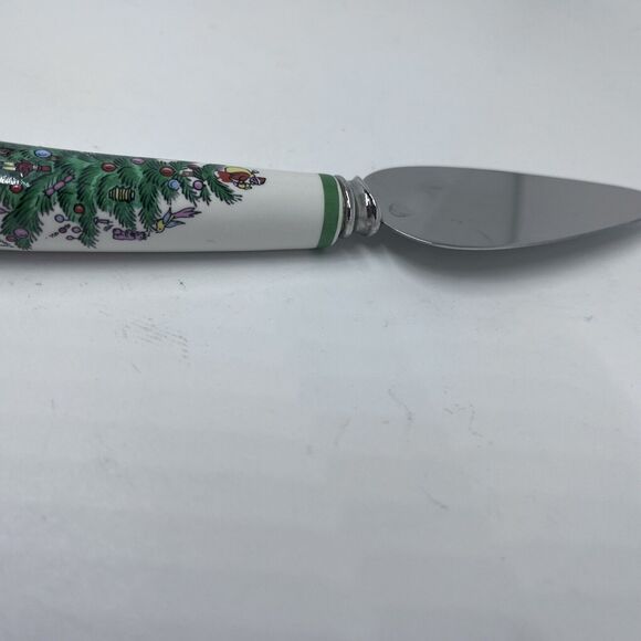 Spode Christmas Tree Cheese Knife Server Spreader Stainless Steel Blade England - Picture 10 of 10